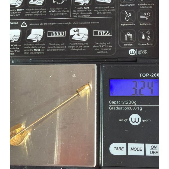 Vintage Etienne Aigner Gold Tone Logo Stick Pin End Cap 2.5" Estate 3.24g READ - Picture 6 of 6